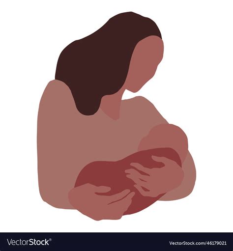 African American Mother Breastfeeding Infant Vector Image