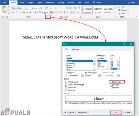 Как сделать маленькие заглавные буквы в Microsoft Word Ddok