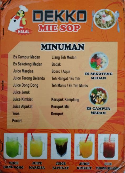 Menu At Dekko Mie Sop Restaurant West Jakarta