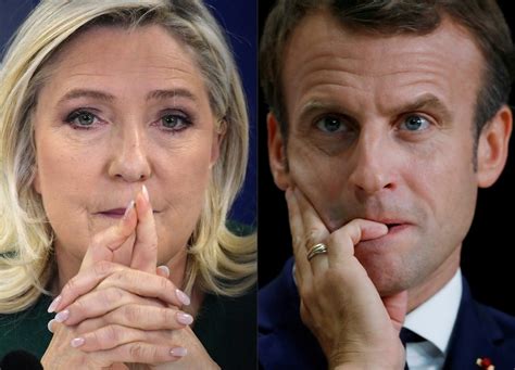 Pr Sidentielle Emmanuel Macron Et Marine Le Pen Se Pr Parent Au