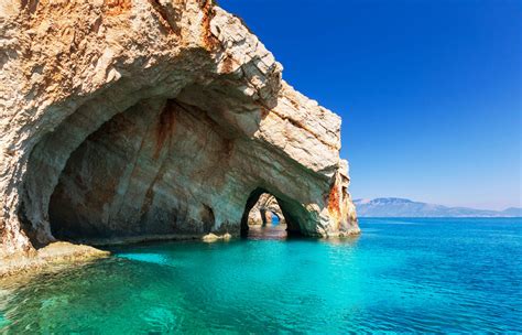 Unrealistic sea caves on Zakynthos, Greece - Beach Wallpapers