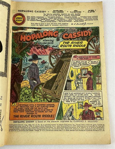 Lot Vintage Aug 1952 Hopalong Cassidy No 70 Dell 10 Cent Western Comic Book