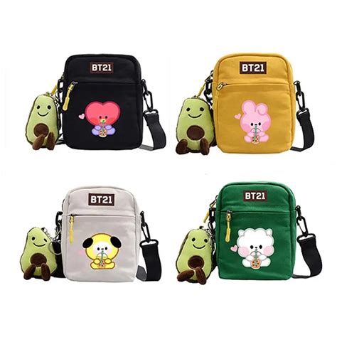 Bolso Cruzado De Dibujos Animados Kawaii Bt Bolsa De Lona Port Til