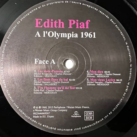 Edith Piaf A L Olympia Hot Vinyl