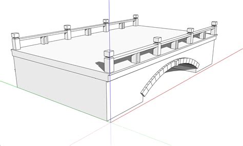 经典简约中式拱桥su模型景观建筑土木在线