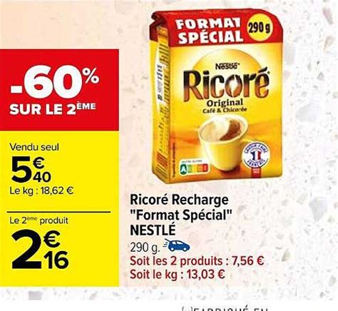 Promo Ricoré Recharge format Spécial Nestlé chez Carrefour