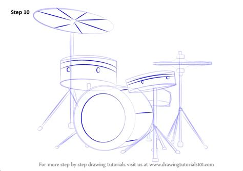 Learn How to Draw Drums (Musical Instruments) Step by Step : Drawing Tutorials