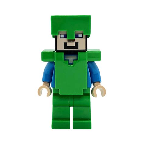 LEGO Steve (Bright Green chestplate) Minifigure | Brick Owl - LEGO Marketplace