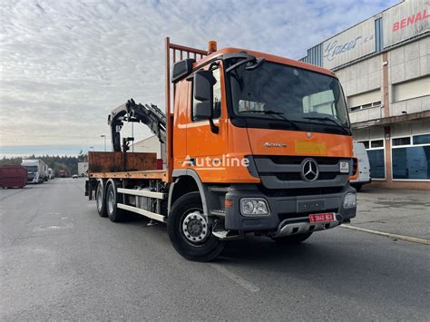 MERCEDES BENZ ACTROS 2636 6X4 26T EURO 5 HIAB 22 Flatbed Truck For Sale