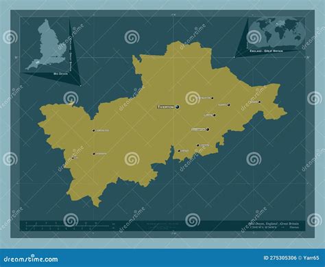 Mid Devon England Great Britain Solid Labelled Points Of Ci Stock