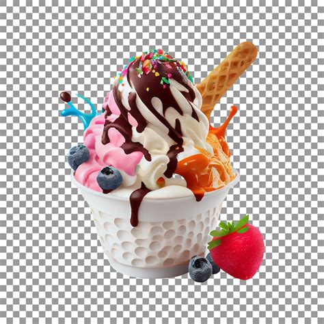 Premium PSD | Yummy ice cream in a cup 3 on transparent background