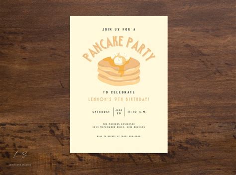 PANCAKE INVITATION Pancake Template Digital Template - Etsy