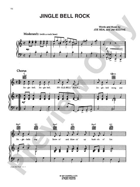 Jingle Bell Rock Piano Vocal Chords Bobby Helms Digital Sheet Music