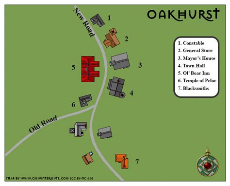 Map Of Oakhurst For The Sunless Citadel - GM Wintermute