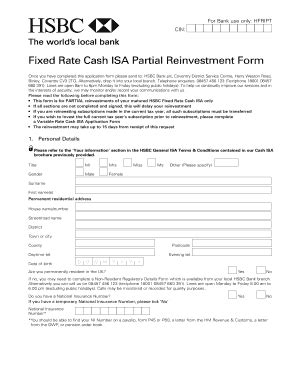 Fillable Online Hsbc Isa Online Form Fax Email Print Pdffiller