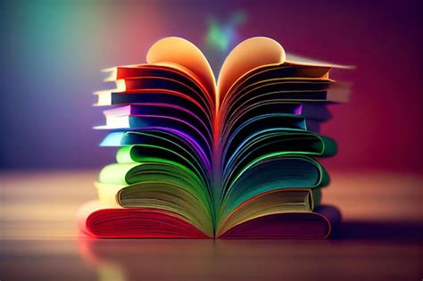 Premium Photo | Multicolored book in the form of a heart generative ai ...