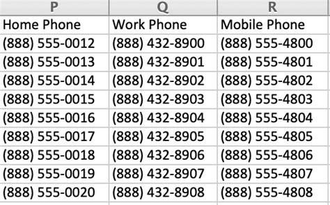 Cell Phone Numbers List