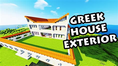 Minecraft - Greek House - Exterior - Tutorial #43 - YouTube