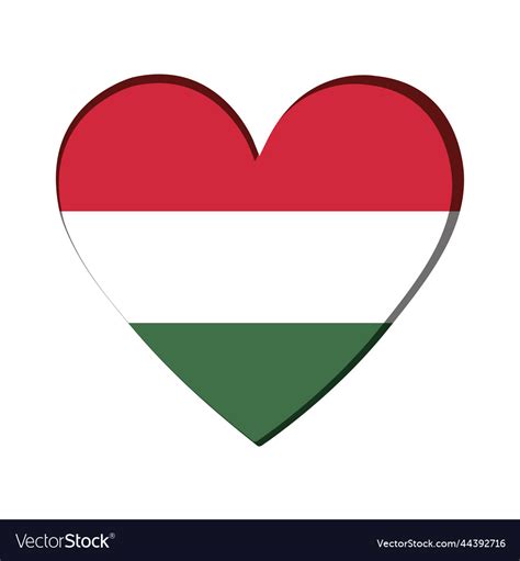 Isolated Heart Shape With The Flag Of Hungary Vector Image