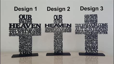 Our Father The Lords Prayer Cross With Base Designs Cm High