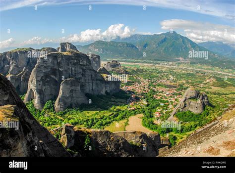 Spectacular Meteora Rock Formations And Monasteries Meteora Plain Of