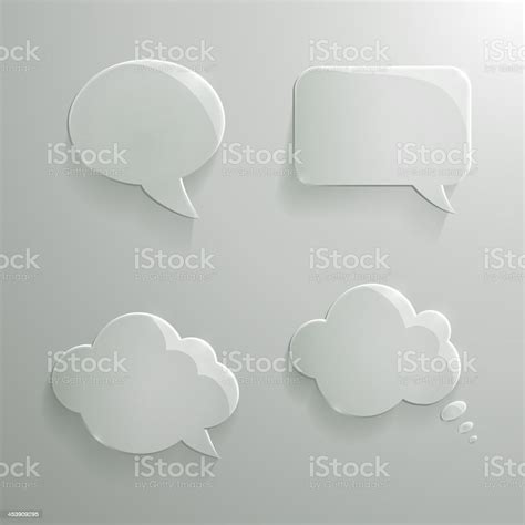 Set Of Realistic Glass Speech Bubbles Stock Illustration Download Image Now Abstract Art