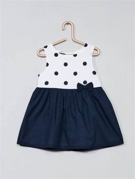 Robe Imprim E En Coton Pois Bleu B B Fille Kiabi Mode B B Fille