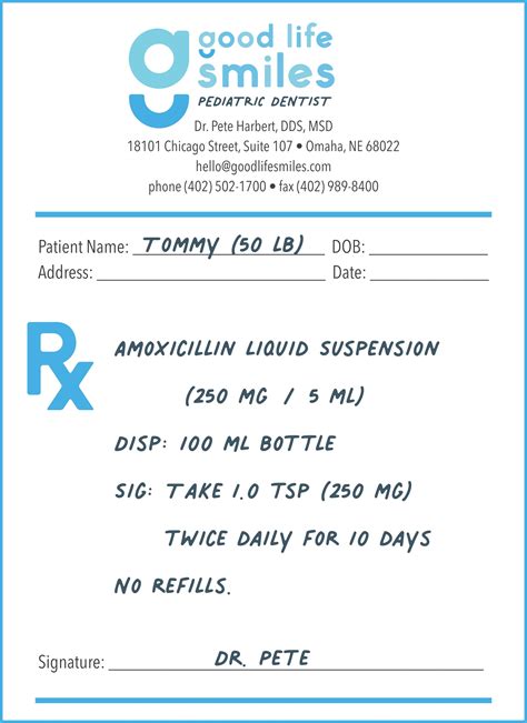 How To Write A Prescription For Amoxicillin