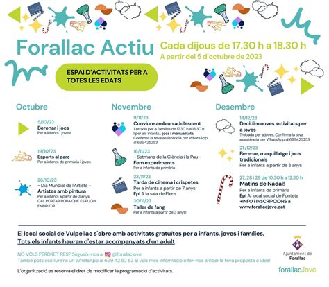 Arrenca Forallac Actiu Un Espai D Activitats Gratu Tes Per A Infants