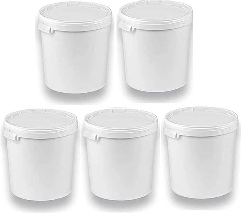 Silplast Lot De Seaux De Litres Avec Couvercle Blanc Lot De