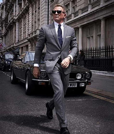 James Bond No Time To Die Grey Suit Daniel Craig Suit Hit Jacket