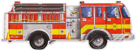 Amazon Melissa Doug Fire Truck Jumbo Jigsaw Floor Puzzle 24 Pcs