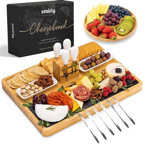 SMIRLY Charcuterie Boards & Accessories, Large Charcuterie Board Set ...