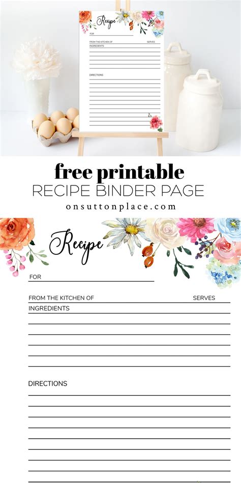 Printable Recipe Binder Pages A Seasonal Collection Artofit