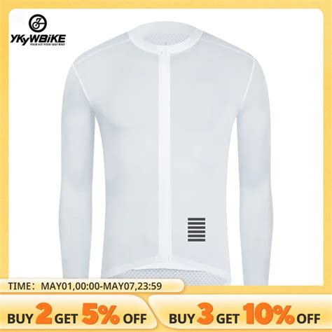 Ykywbike Men Cycling Jersey Long Sleeve Bicycle Jersey Pro Bike Shirt