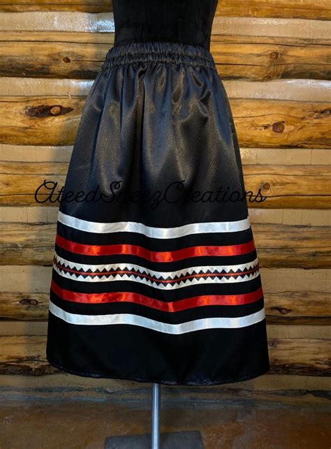 Black Satin Ribbon Skirt Satin Ribbon Skirt Native American Ribbon