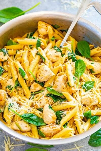 Lemony Chicken Spinach Pasta Averie Cooks