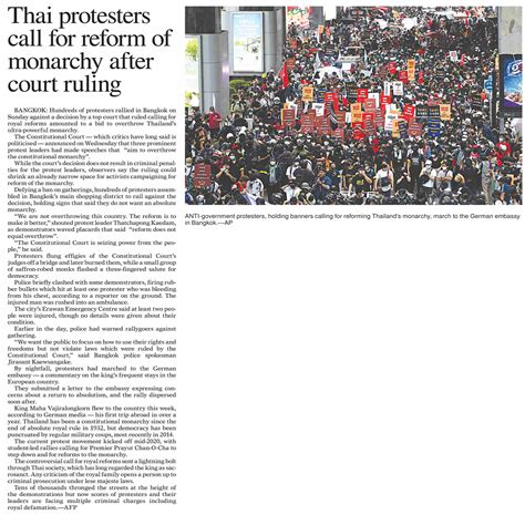 Dawn Epaper Nov Thai Protesters Call For Reform Of