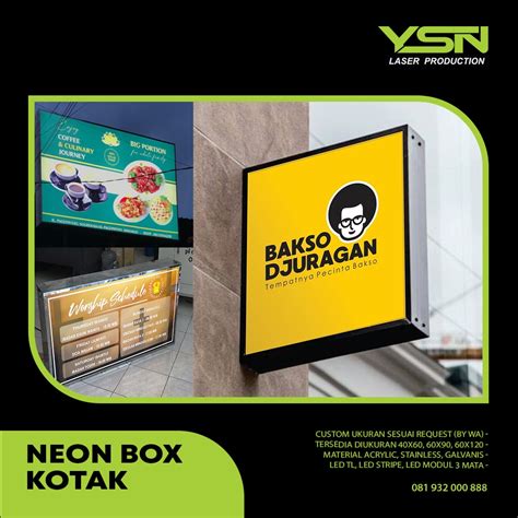 Jual Neon Box Kotak I Led Custom Akrilik Full I Neon Box Kotak Led