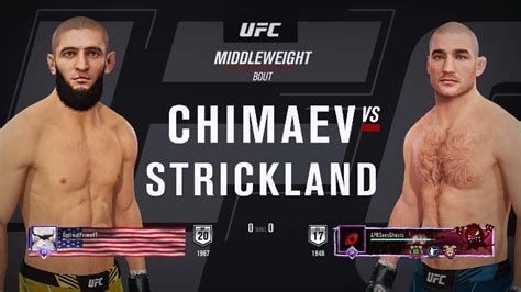 Khamzat Chimaev Vs Sean Strickland UFC 4 YouTube