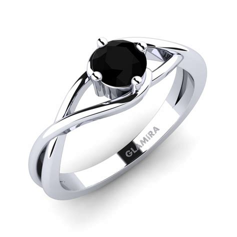 Shop Now 0 5 Carat Round Cut 14k White Gold Black Diamond Engagement