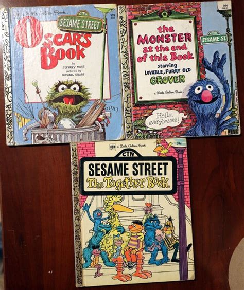 Sesame Street Little Golden Book Lot Oscars Together Monster At The End Grover Epic Rare