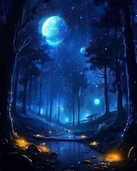 Magical Forest at Night