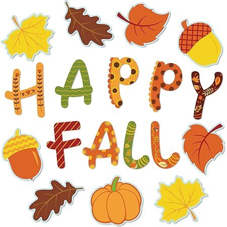 Amazon Whaline Pcs Happy Fall Cut Outs Fall Classroom