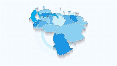 Premium Vector Blue Map Of Venezuela Venezuela Map With Borders Of