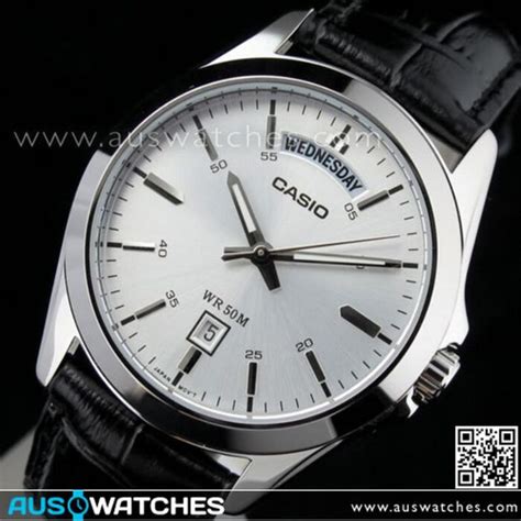 Buy Casio Date Day Genuine Leather Band Dress Watch Mtp L Av