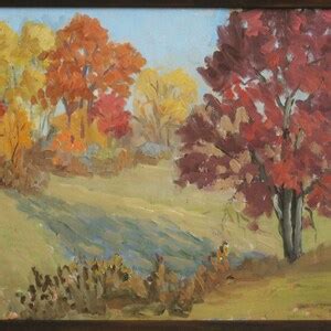 Vintage Landscape Painting Original Fine Art Framed Fall Etsy