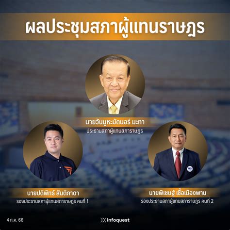 ไม่พลิก สภาฯ มติเอกฉันท์ วันนอร์ เป็นประธาน ปดิพัทธ์ พิเชษฐ์ นั่งรองประธาน อินโฟเควสท์