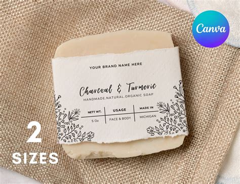 Soap Label Template 2 Sizes Soap Label Template Canva Editable Labels For Soap Diy Labels For