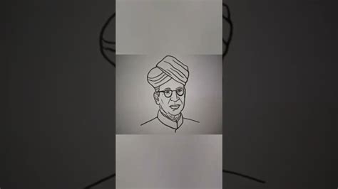 How To Draw Dr Sarvepalli Radhakrishnan Easy Drawing Of Dr S Radhakrishnan Youtube